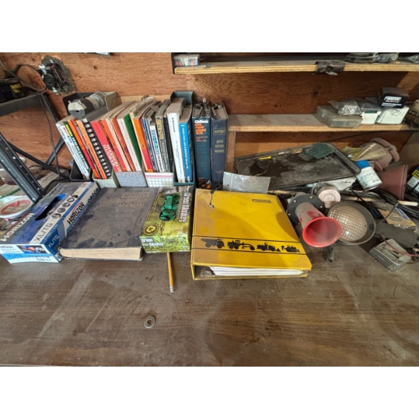 several auto repair manuals guides, vintage, craftsman, toolbox, and lockbox, miscellaneous items,