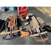 Image 1 :  Collection of vintage and vintage style sleds with small baby carriage .