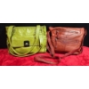 Image 1 : 2 Leather Handbag/Purses, Yellow and Red Leather Bag 