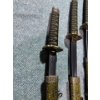 Image 4 : 3pcs Yellow Spotted 39" Katana Set w/Dragon Detail Grip (Stand Not Included) 