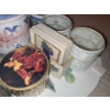 Image 6 : Crib Board/ Cards, Scrabble, Glass Produce, Ceramic Basket w/ Roses 10 W, 6 D, 12 T and More!