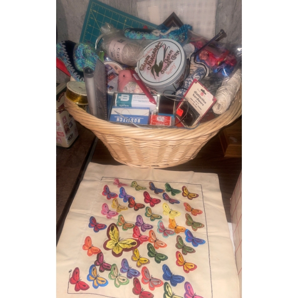 Assortment of Yarn, Wool & Other Needle Crafts ++Bonus Crafting Supplies