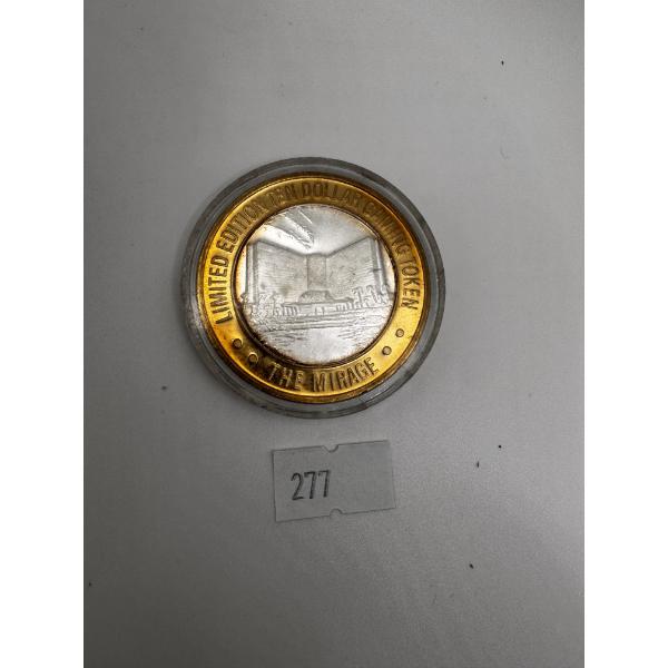 Limited Edition 10$ Gaming Token "The Mirage" 999' fine silver - 35.6g / silver center in brass ring
