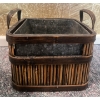 Image 2 : Medalta 4 - Antique Canister w/ Decorative Woven Basket  