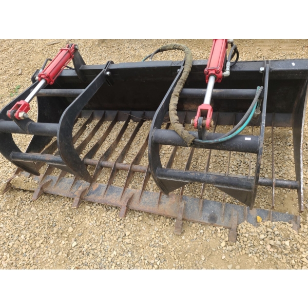 Hydraulic Grapple Skeleton Bucket Attachment for Skid Steer 78 W, 44 D, 32 T 