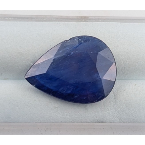 8.27 ct Certified Midnight Sapphire Gemstone Pear Cut ($12,405 Appraisal)