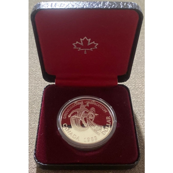 1983 Universiade Edmonton Dollar 50% Silver 23.33 Grams