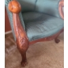 Image 3 : Upholstered Arm Chair w/ Craved Wood Detail 25 W, 25 D, 46 T