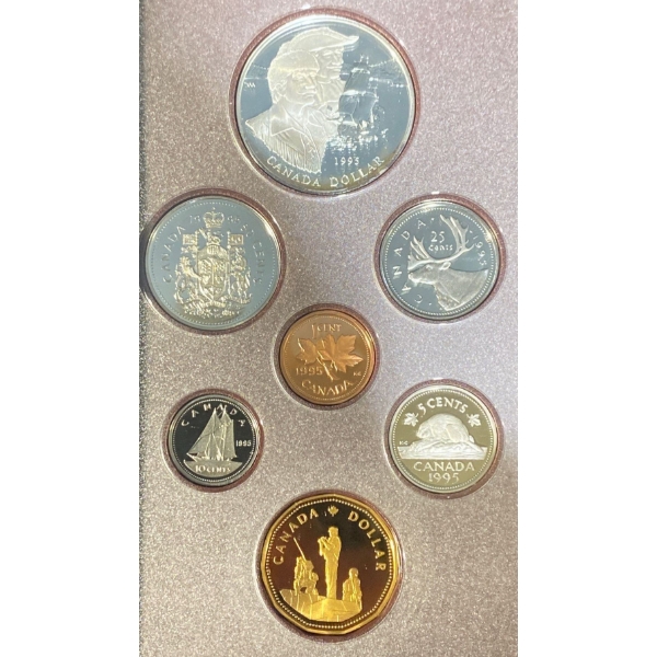 1995 Silver & Aureate Peacekeeping Dollar Coin Proof Set