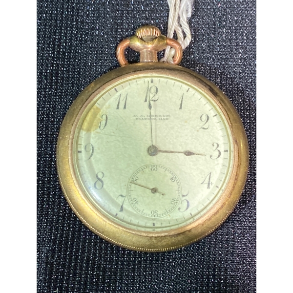 Gold-Toned Pocket Watch Signed D.A. Reesor, Brandon Man.
