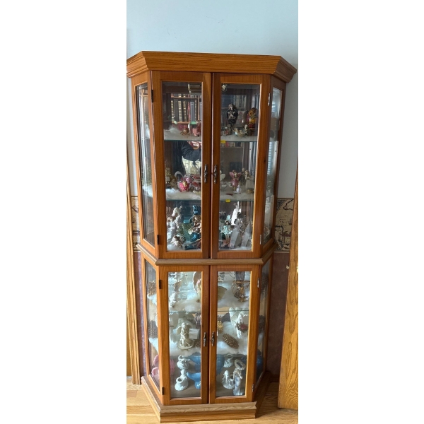 Wood & Glass Display Cabinet, Contents NOT Included - 30W, 76T