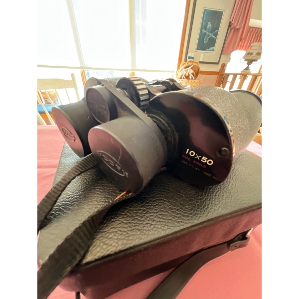 Vintage Precision Binocular Scope binoculars, Model No. 3853, with 7x magnification and a 50mm objec