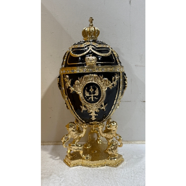 Faberge Egg Trinket Box made in Russia 6.5H
