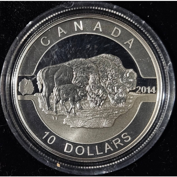 2014 $10 Canada 99.9% Fine Silver Coin - The Bison (Royal Canadian Mint)