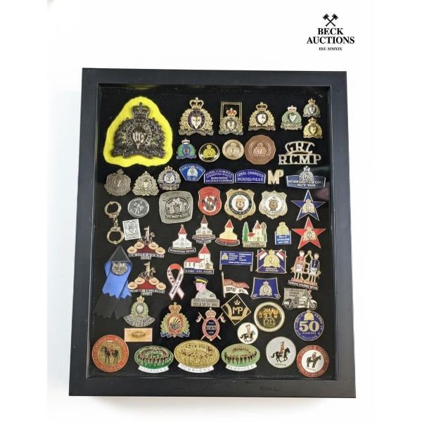  Framed Collection Of Vintage RCMP Pins 