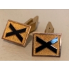 Image 1 : 10K Gold St. Andrews Cross Cuff Link Pair - Weighs 8.08g