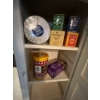 Image 5 : Antique Wood Kitchen cupboard with collection of tins originally bought at an Antique show in Red De