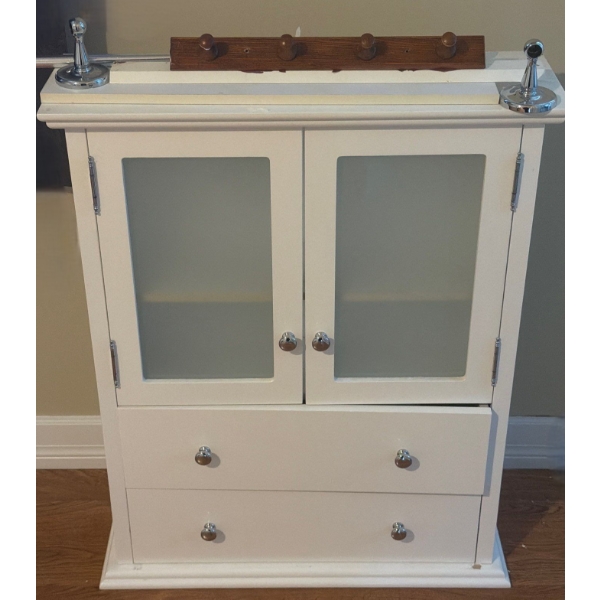 White MDF Wall Cupboard 25 W, 8 D, 31 T 