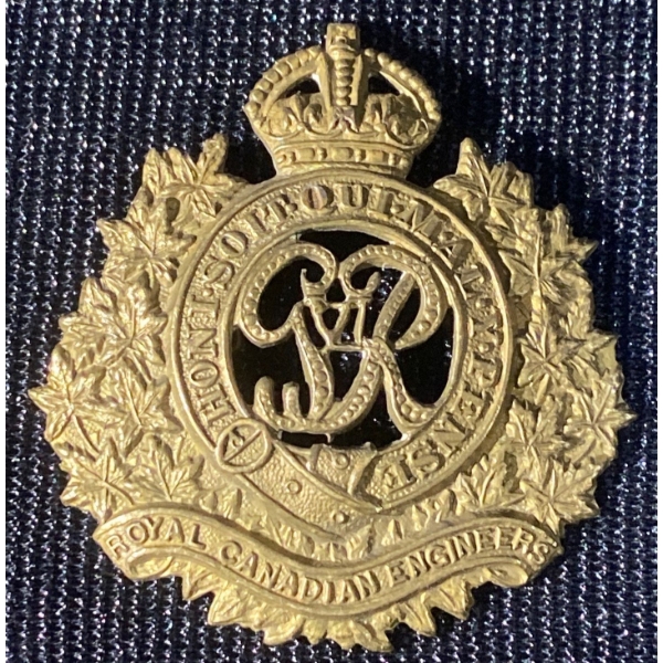 Vintage Royal Canadian Engineers Cap Badge from WWII