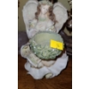Image 8 :  Frosted Resin Embrace Statue 15 T, Crosa Quartz Clock 12 T, Angel Figurine 