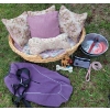 Image 1 : Female Canine Wicker Bed w/ Fleece Sweater (L) Dinner Bowls & More
