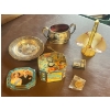 Image 1 : Czechoslovakian hand blown glass vase from the 30’s (generation keepsake), candy dish, souvenir tin 