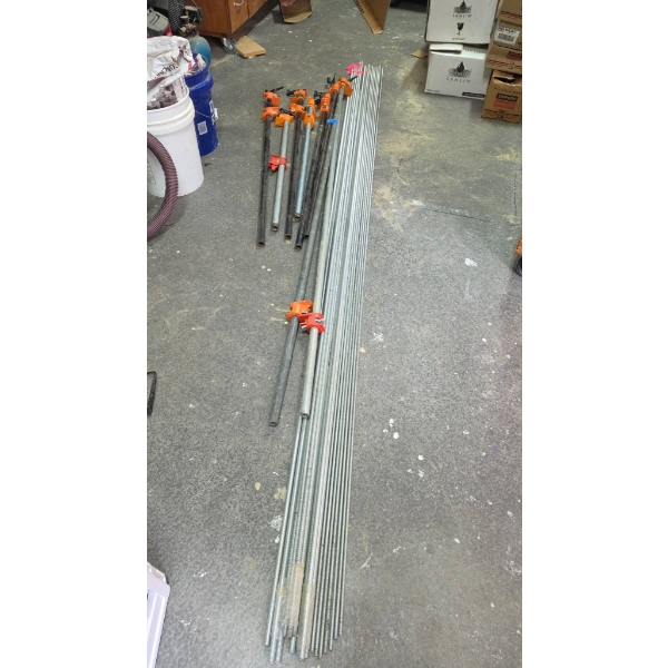 Pipe Clamps and Metal Pipes for Workshop Use