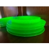 Image 1 : Uranium glass green four large plates and four small plates 