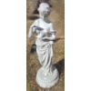 Image 1 : Outdoor Resin Statue of Woman w/ Bird 8 W, 23 T