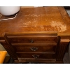 Image 2 : 2 Bedside Tables 25x18x26 Oak w/ Cognac Finish & Bail Pull Hardware