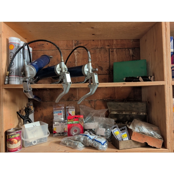 It Aint Easy Being This Greasy - 3 Manual Grease Guns w/ Grease Galore & Assorted Hardware 