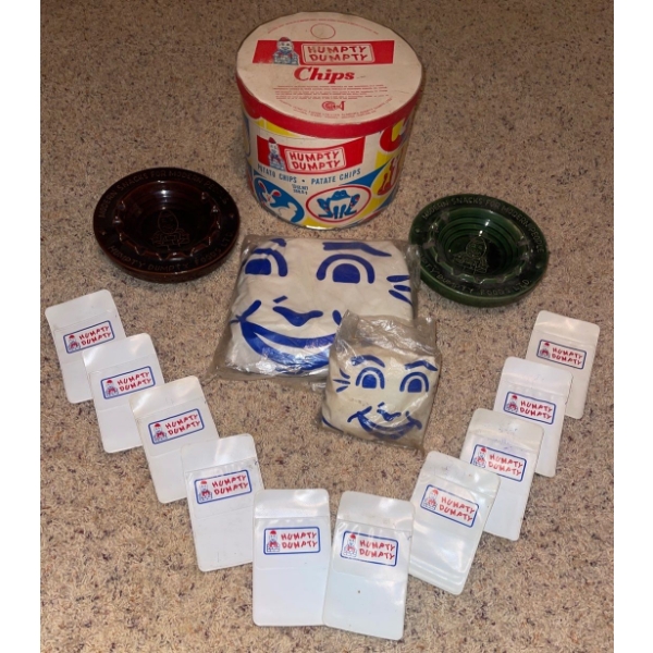 Humpty Dumpty Potato Chips Memorabilia- AshTrays, Blow-up Mascots & More
