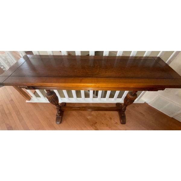 Exquisite Antique Mahogany Baroque Library Table 49x17x33