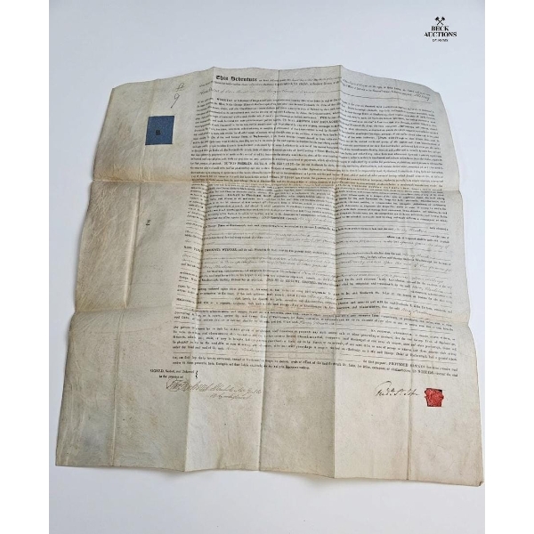 Antique Legal Document, Specifically A Handwritten Indenture Or Deed, Likely From The 18th Or 19th.