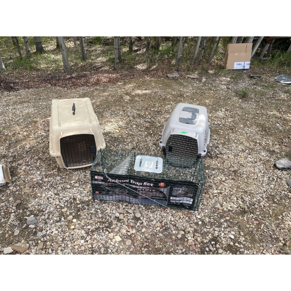 Pet crates and animal trap set