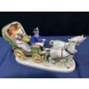 Image 2 : Foreign Hand Painted " Horse Drawn Carriage Ride" Porcelain Figure 16Lx9H