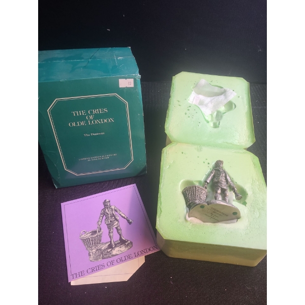 Cries of Olde London Pewter Figurine, Franklin Mint: The Dustman