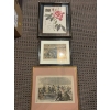 Image 1 : 3 vintage prints top is a reprint of a Porsche stamp middle is a early 1900s photo and bottom is a p