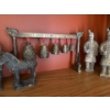 Image 3 : Chinese Warrior Figures Incl. Chinese Metal Bells, and Antique Look Oriental Cow Bell 
