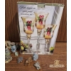 Image 5 : 3 Hand-Painted Glass Candleholders & Collection of Miniature Animal Figurines