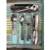 Image 2 : Silverware & Kitchen Goodies Bundle w/ Frying Pan & Measuring Pyrex Cup