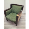 Image 1 : Antique wooden frame chair with green tapestry cover (needs reupholstering) - 28W, 34T, 22D 