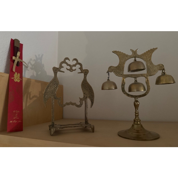 Vintage Brass Bell Tree Gong Stand & more 7T