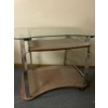 Image 2 : Modern Glass and Metal Desk with Wood Shelving