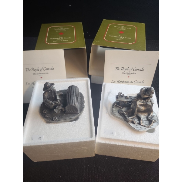 The People of Canada Pewter Figurines, Franklin Mint: The Lobsterman and The Sailmaker