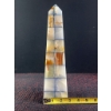 Image 4 : Two Mosaic Onyx Decorative Pieces - Obelisk and Sphere