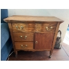 Image 1 : Antique Oak Dresser with 3 Drawers and Cabinet, Ornate Brass Pulls from the late 19th to early 20th 