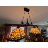 Image 3 : Tiffany Style hanging light with 2 shade nice dining room light .