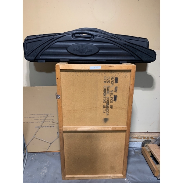 Flambeau Rifle Cases and Wooden Crate, 29 x 18 x 51
