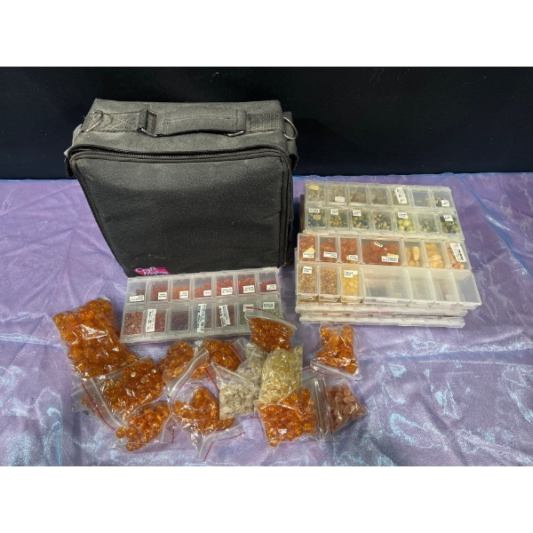 Large Collection of Orange/Yellow Beads for Jewelry Making